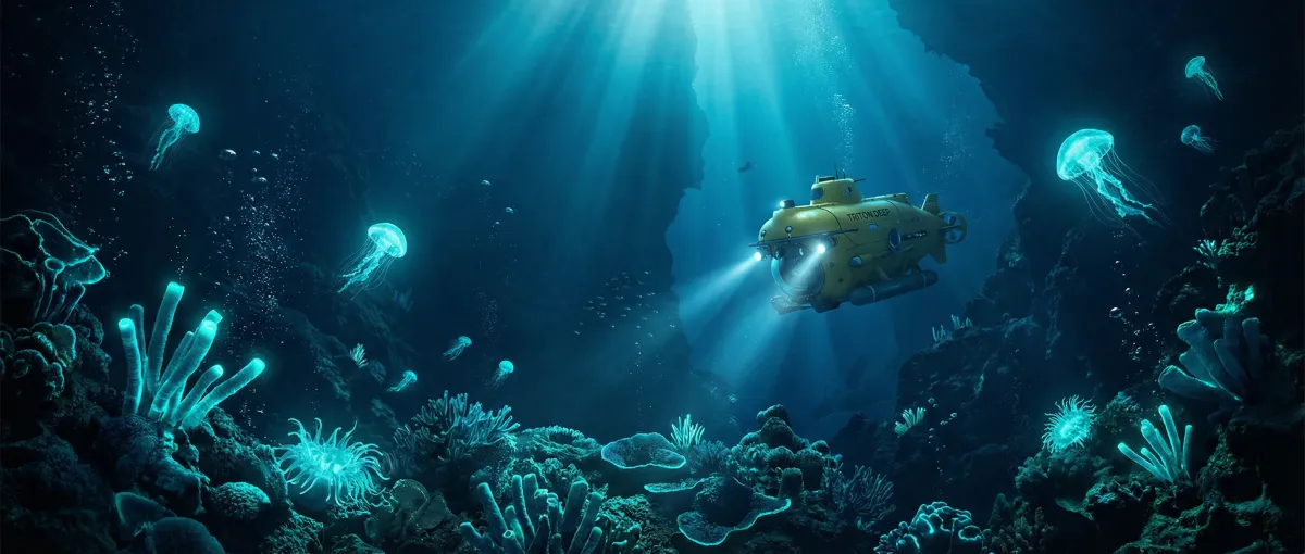 深海探索潜艇与荧光生物 - 环太平洋bd